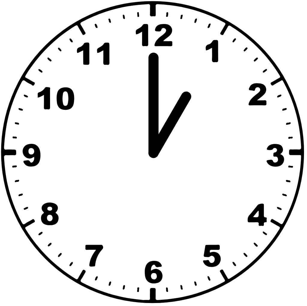 Clock face 1:00 am
