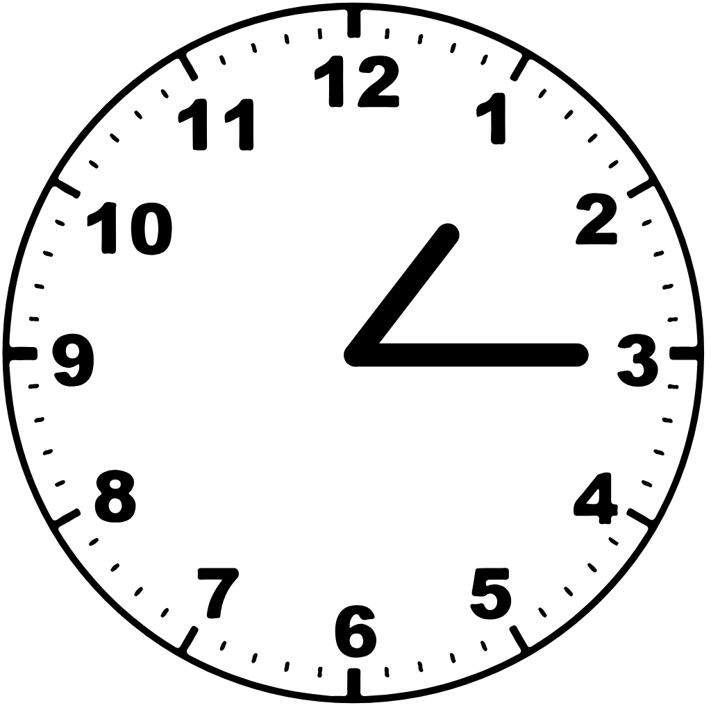 Clock face 1:15 am