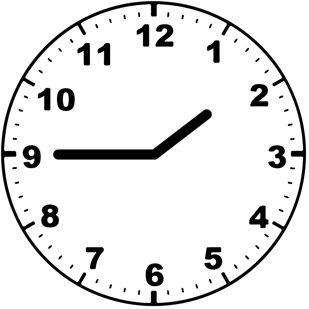 Clock face 1:45 am