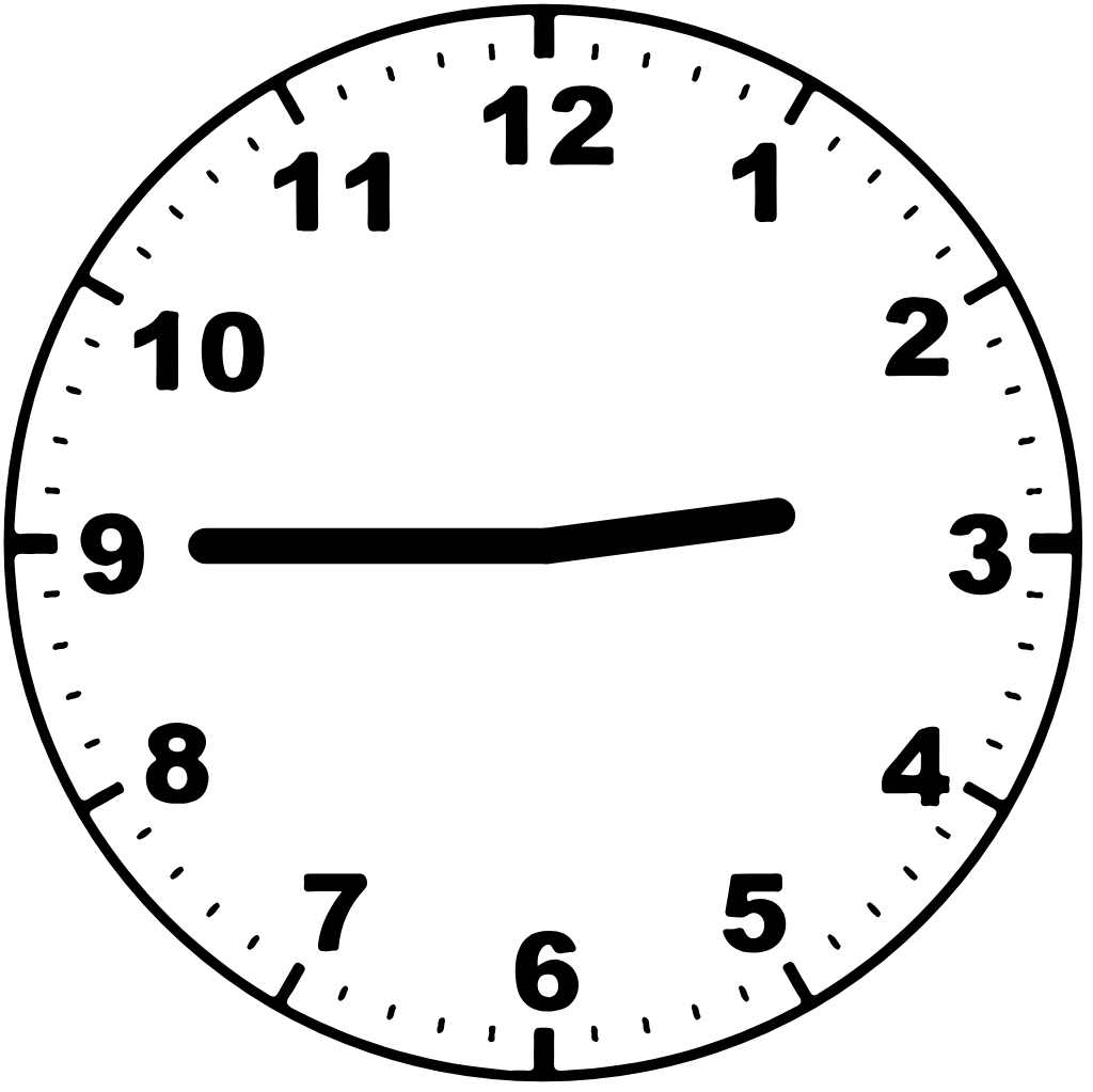 Clock face 2:45 am
