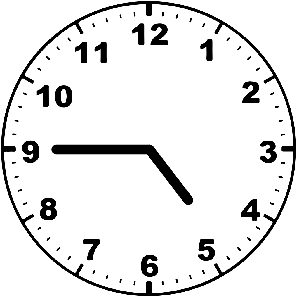 Clock face 4:45 am