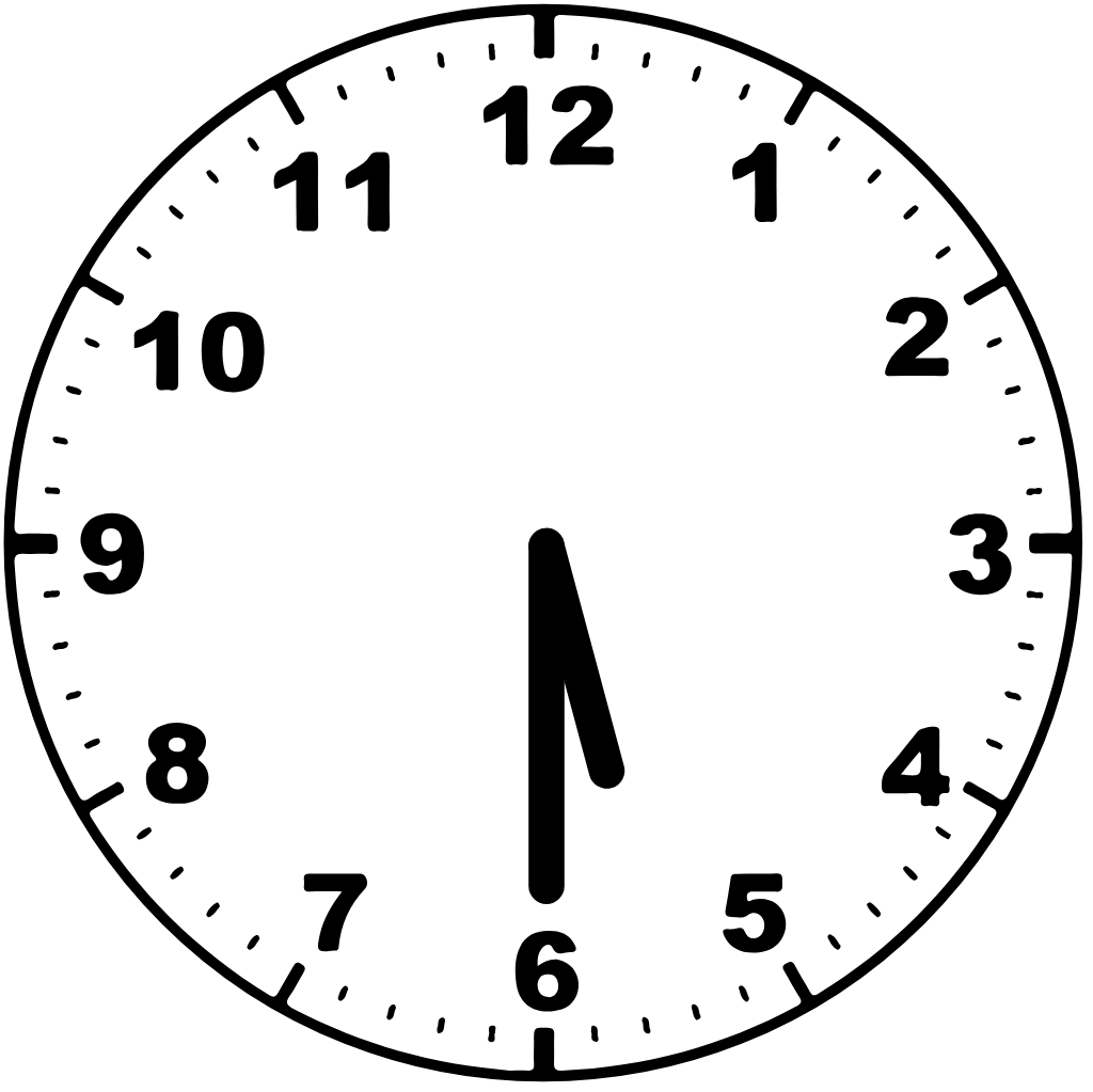 Clock face 5:30 am