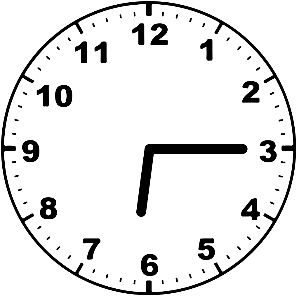 Clock face 6:15 am