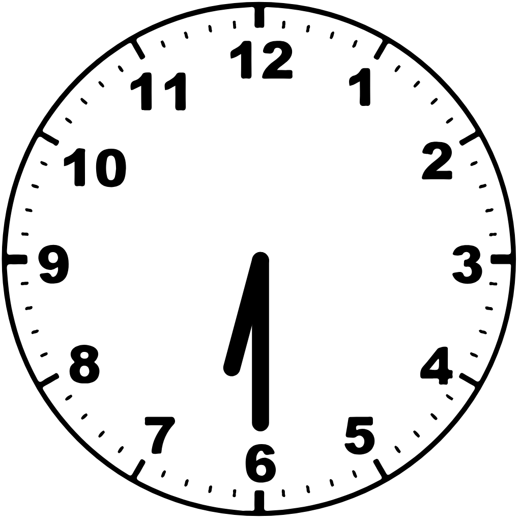 Clock face 6:30 am