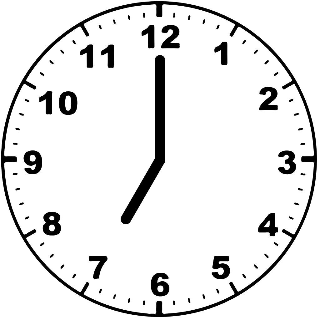 Clock face 7:00 am