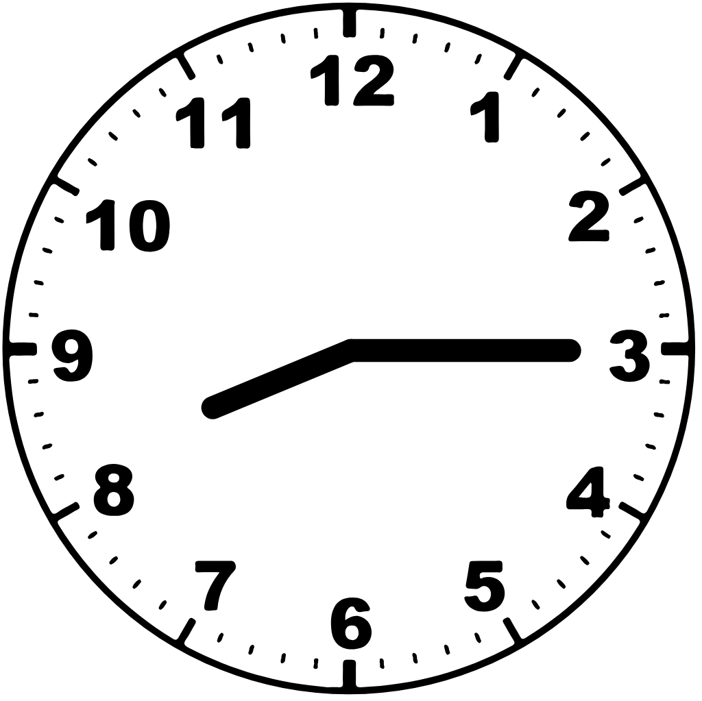 Clock face 8:15 am