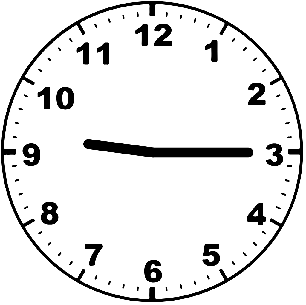 Clock face 9:15 am