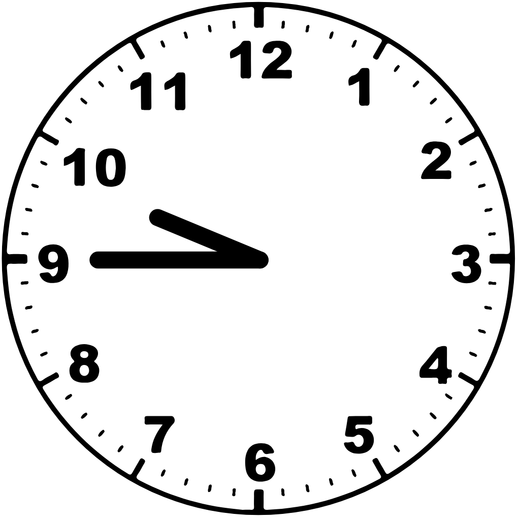 Clock face 9:45 am
