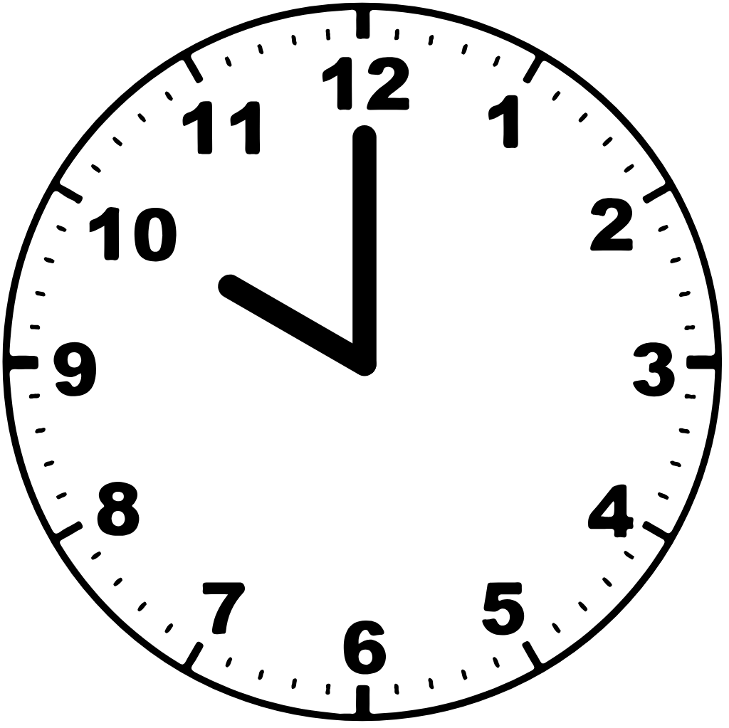 Clock face 10:00 am