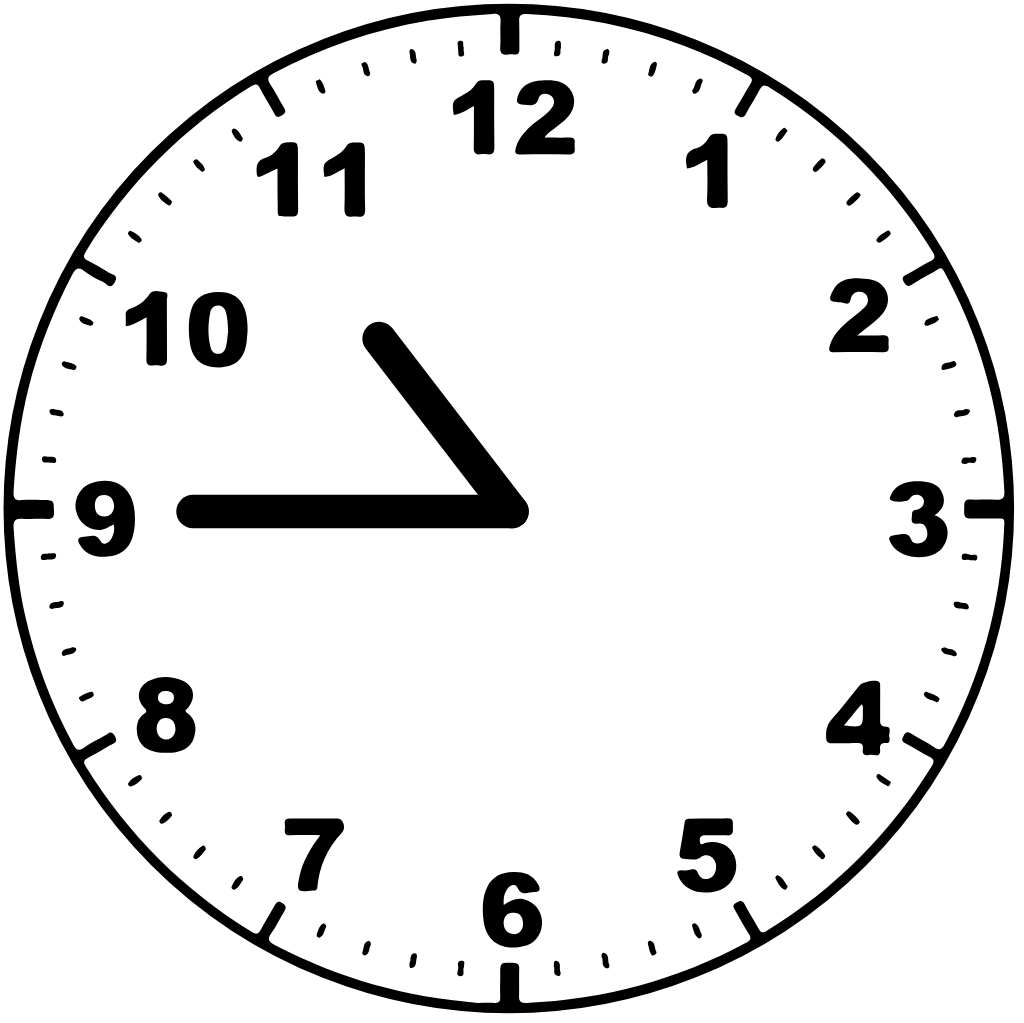 Clock face 10:45 am