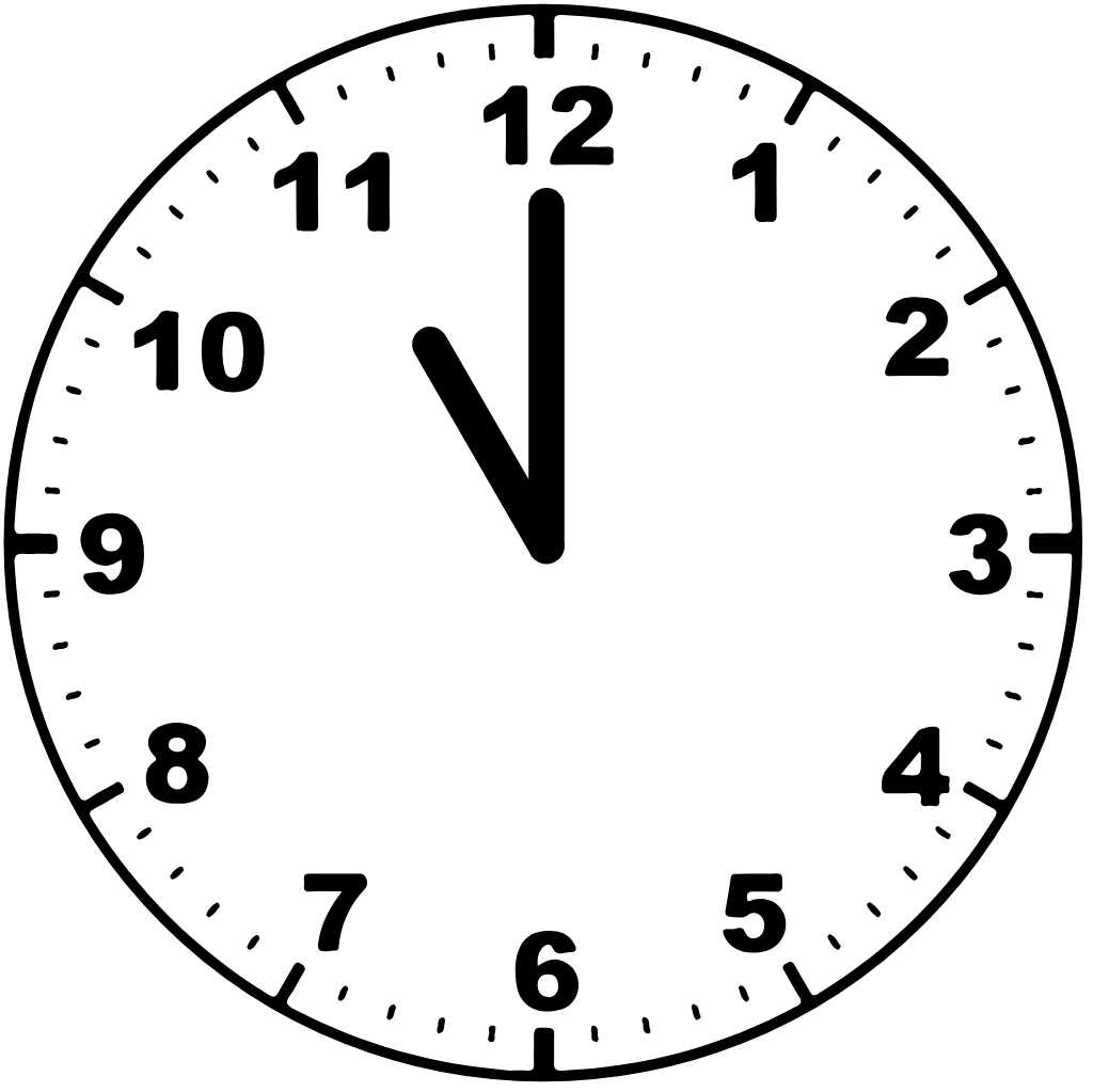 Clock face 11:00 am