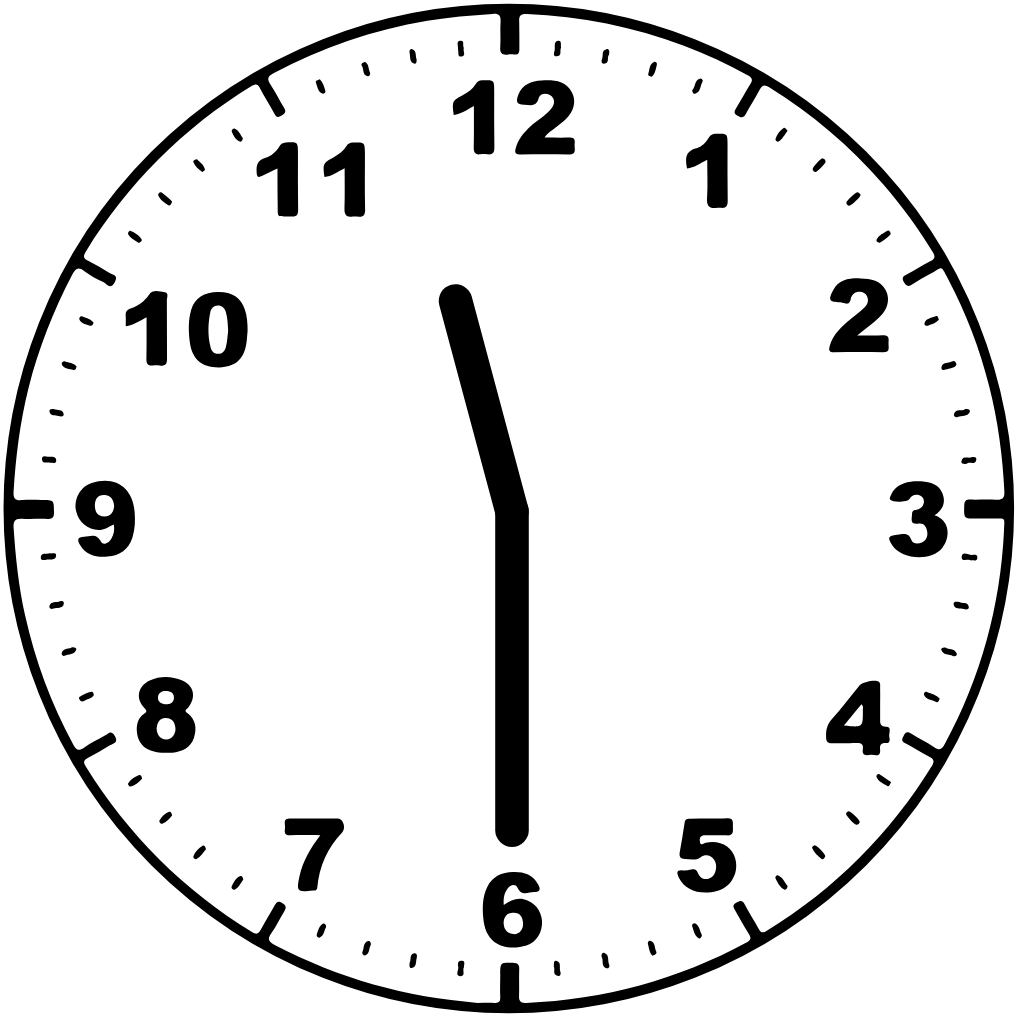 Clock face 11:30 am