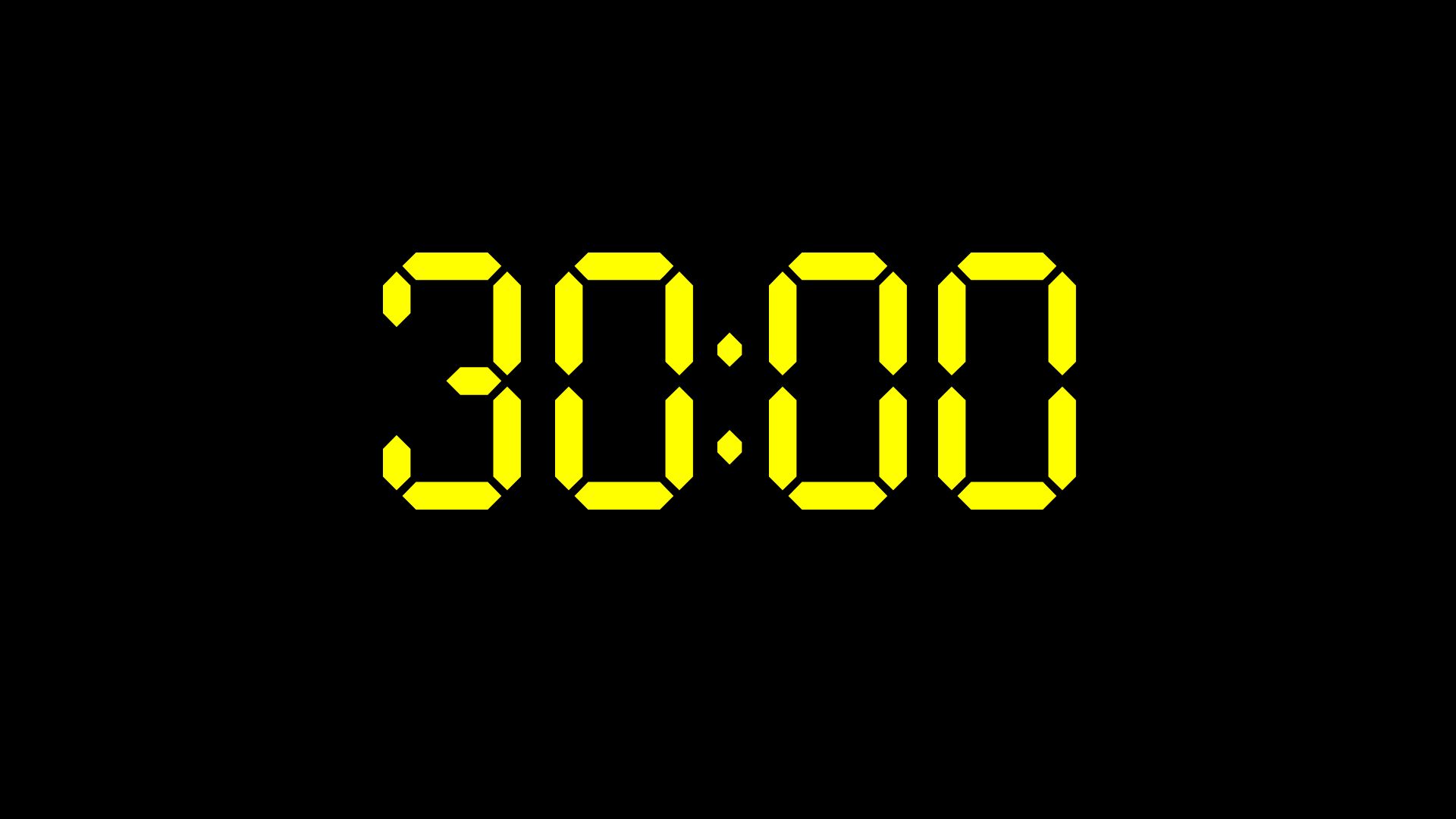 Free Fullscreen 30 Minutes Countdown Timer Yellow Digital Clock Free Fullscreen 30 Minutes Countdown Timer Yellow Digital Clock
